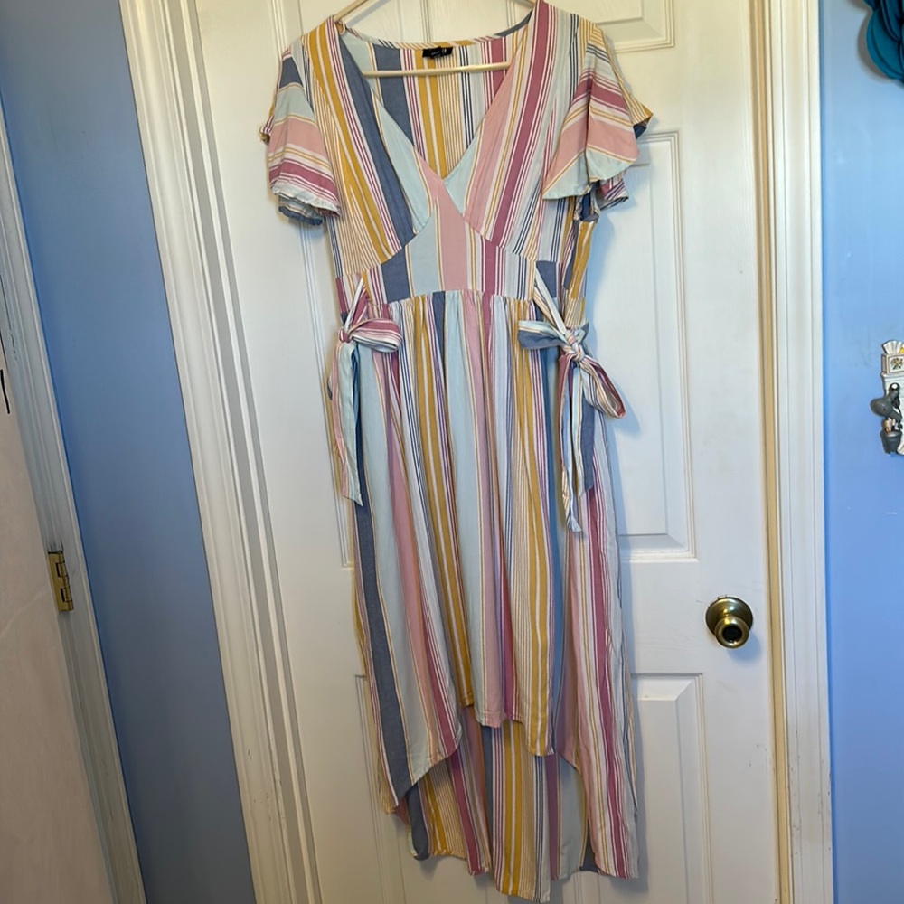 Striped Hi-Lo Dress